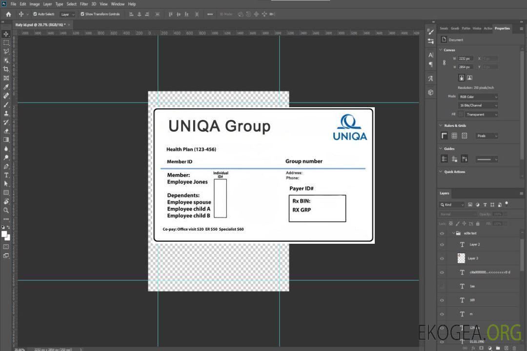 Carte d'assurance maladie de Macédoine template